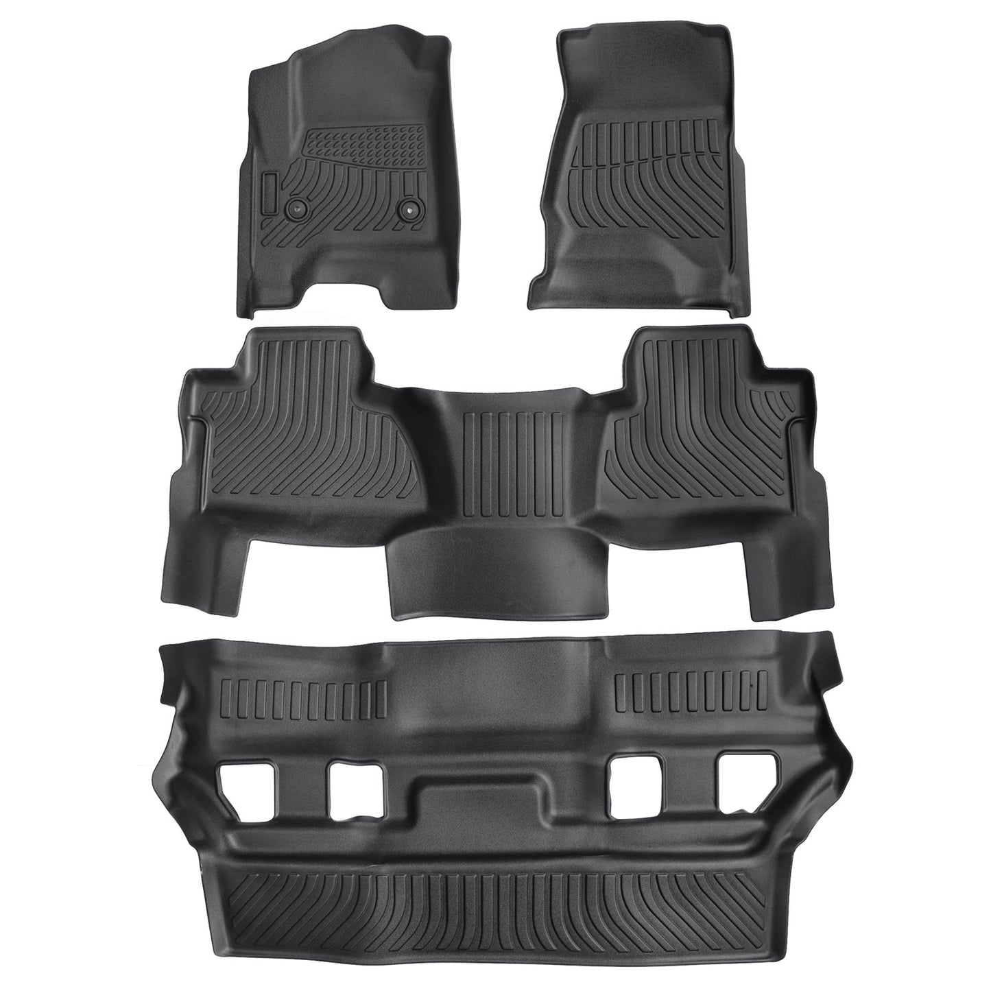 3D TPE All-Weather Floor Mats Liners 3 Rows For 2015-2020 GMC Yukon Chevy Tahoe