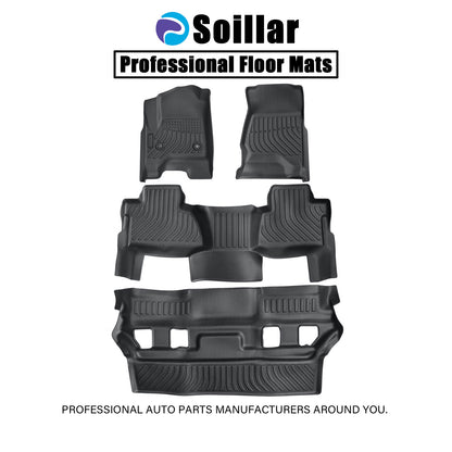 3D TPE All-Weather Floor Mats Liners 3 Rows For 2015-2020 GMC Yukon Chevy Tahoe