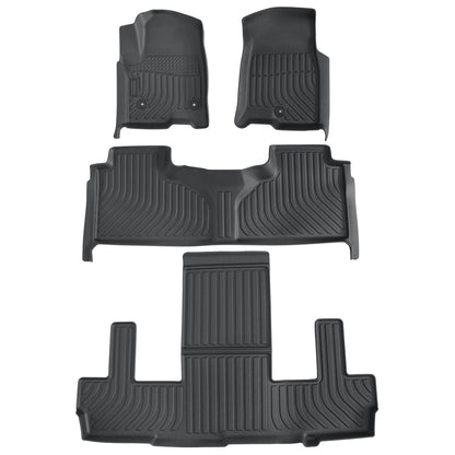Front+2nd+Rear Floor Mats Liner For 21-25 Chevy Tahoe/GMC Yukon Bucket Seat TPE