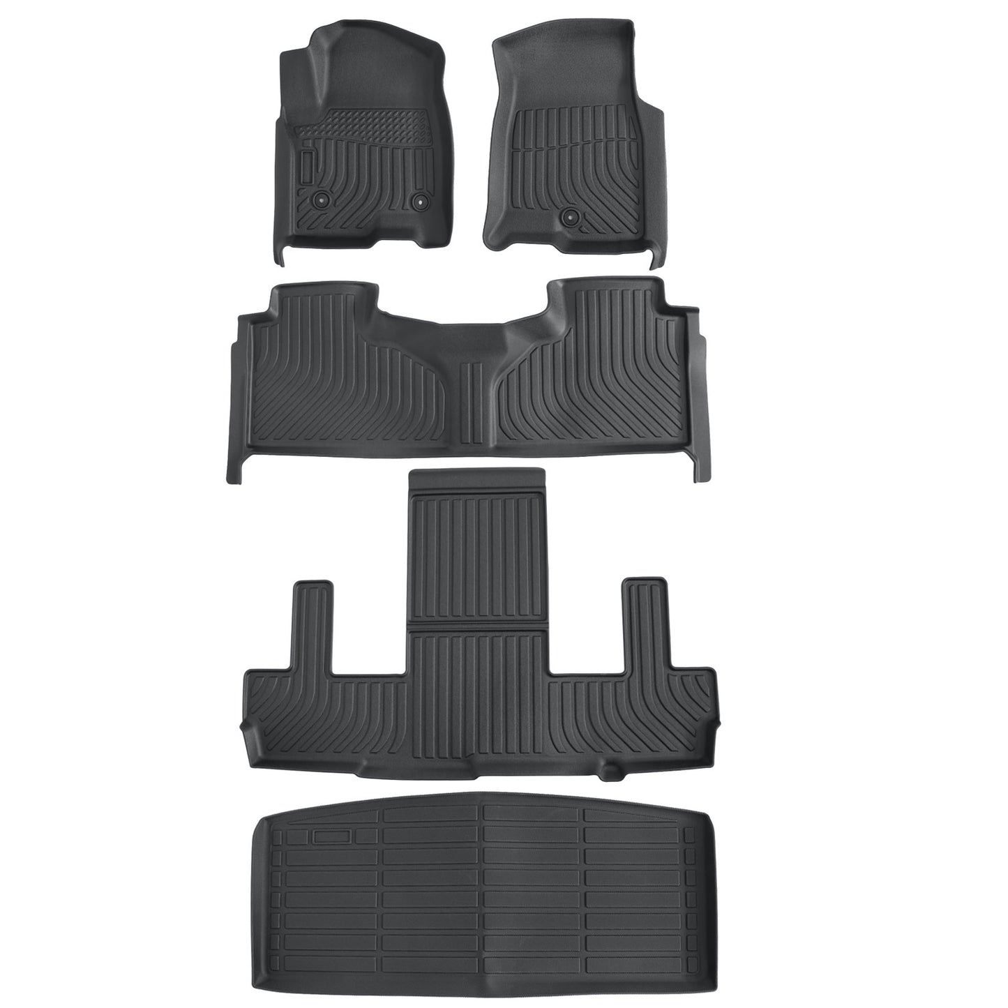 Floor Mats & Trunk Cargo Liner For 2021-25 Chevy Tahoe/GMC Yukon Bucket Seat TPE