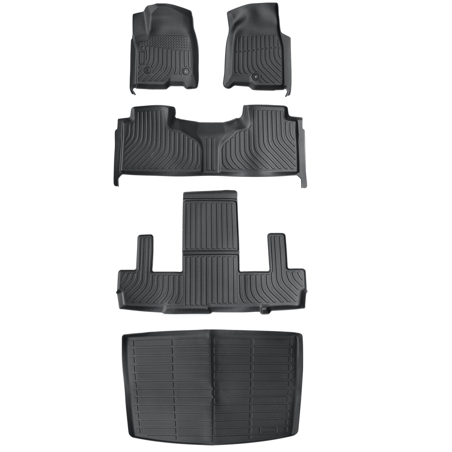 Floor Mats & Trunk Cargo Liner For 2021-2025 Chevy Suburban GMC Yukon XL TPE 4x