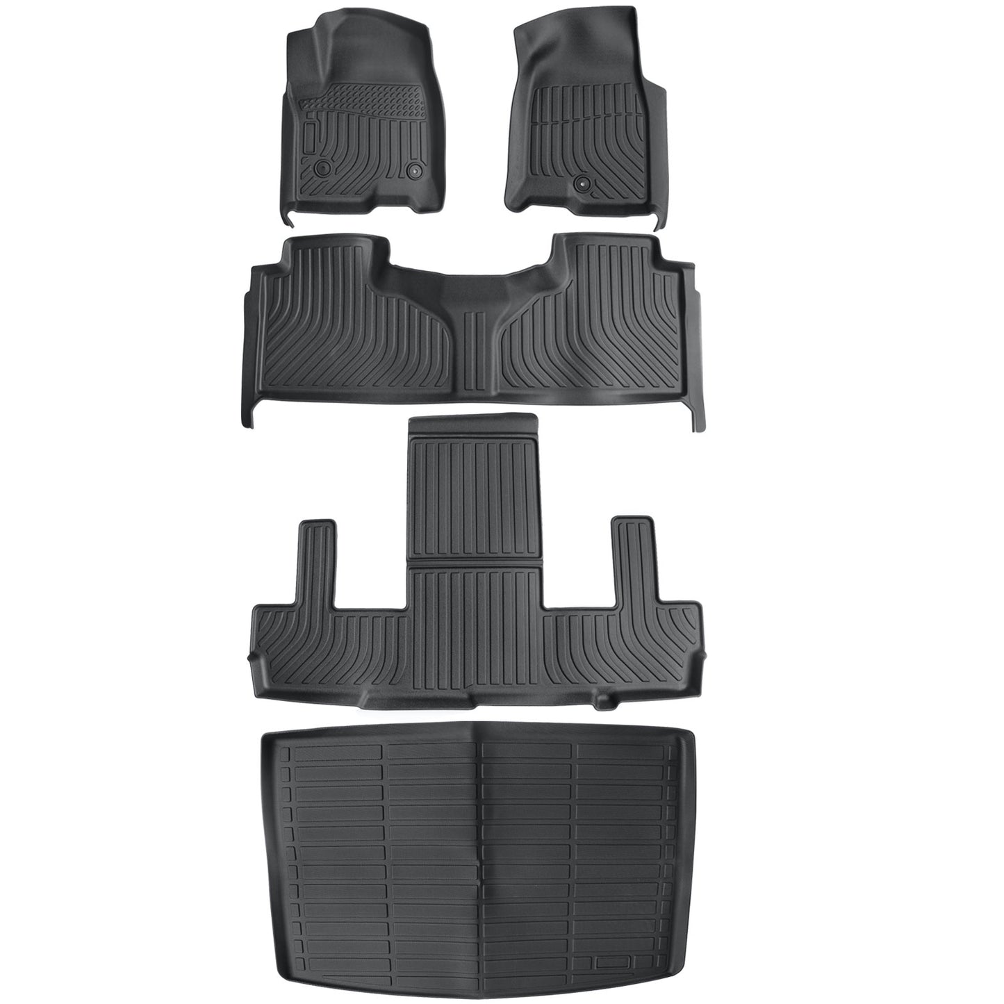 Floor Mats & Trunk Cargo Liner For 2021-2025 Chevy Suburban GMC Yukon XL TPE 4x