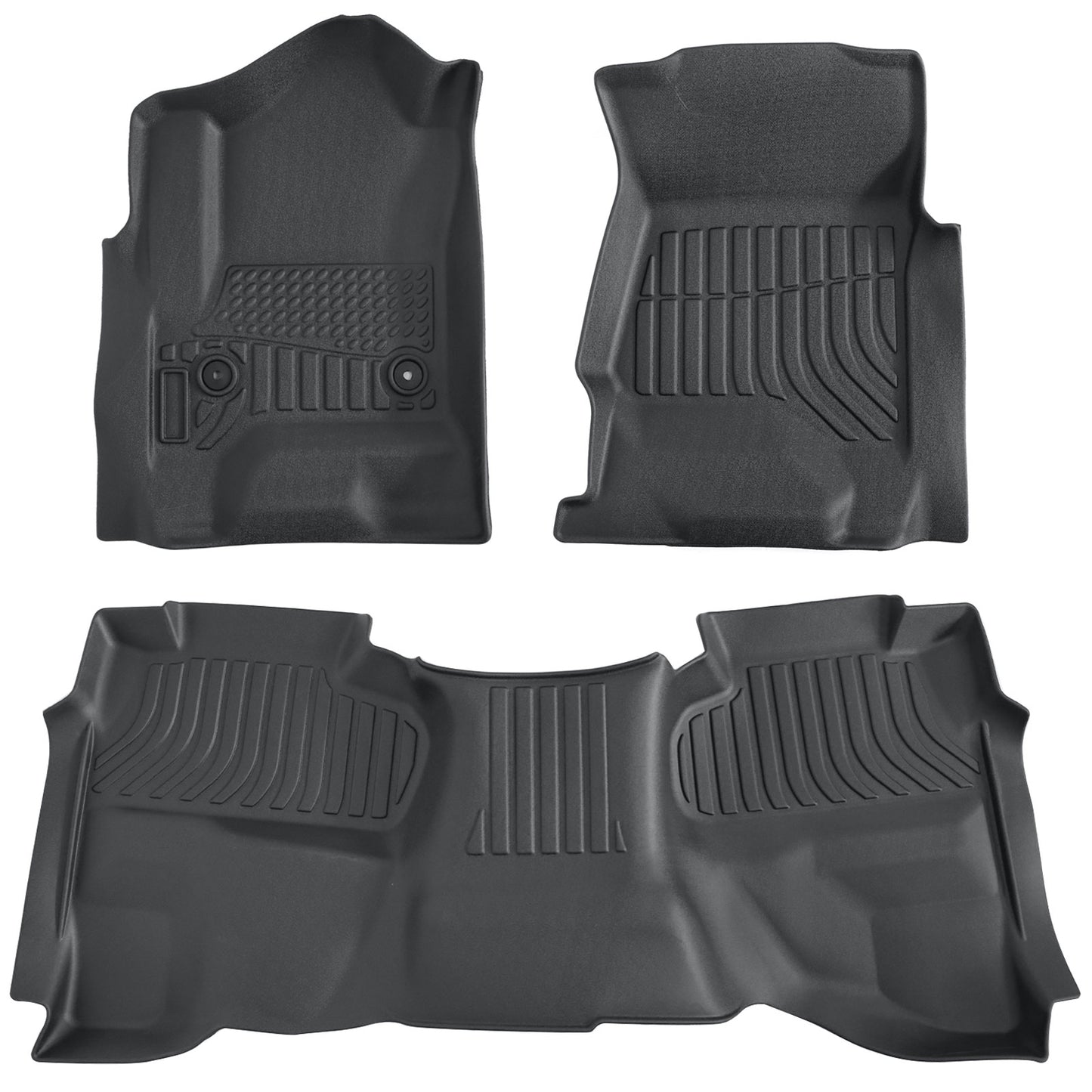 Floor Mats Liner Fits 2014-2019 Chevy Silverado GMC Sierra Double Extended Cab