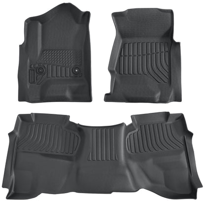 Floor Mats Liner Fits 2014-2019 Chevy Silverado GMC Sierra Double Extended Cab