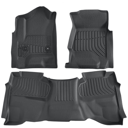 Floor Mats Liner Fits 2014-2019 Chevy Silverado GMC Sierra Double Extended Cab