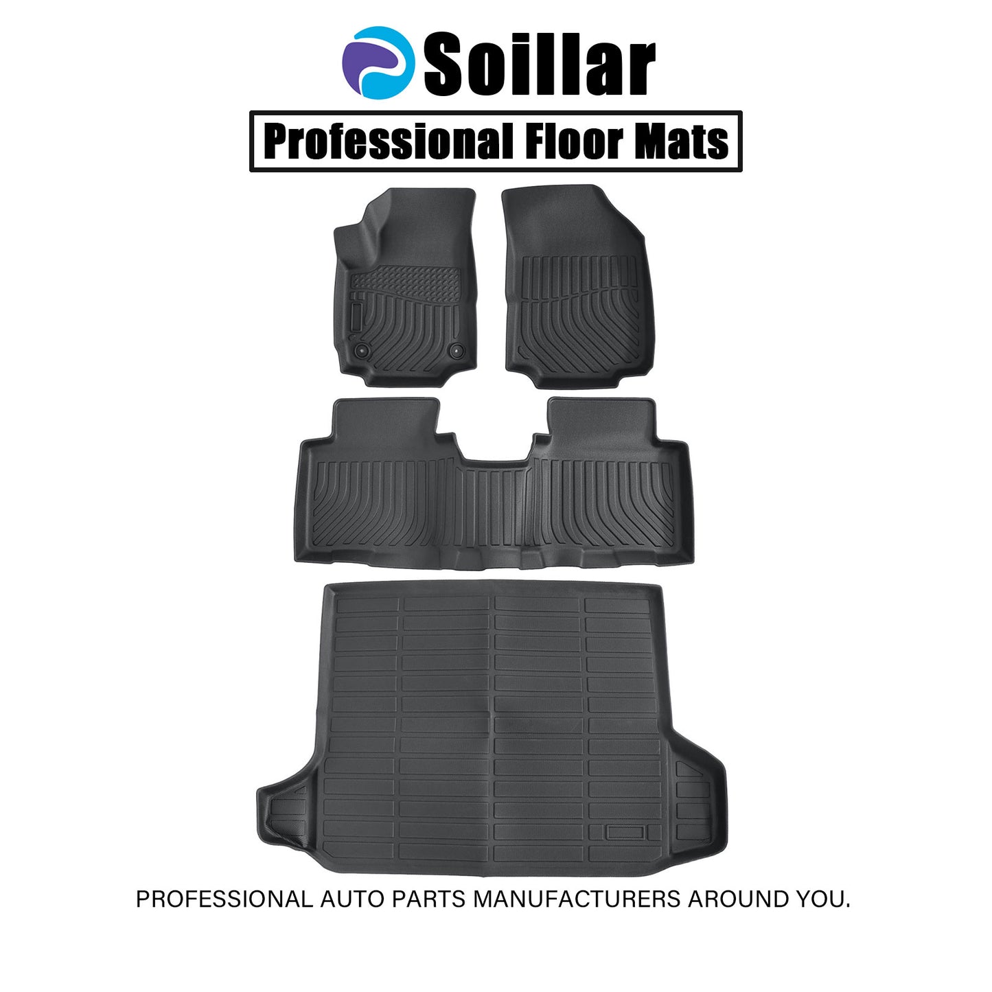 Floor Mats Trunk?Cargo Liner TPE For 2018-2025 Chevrolet Equinox Heavy Duty NEW