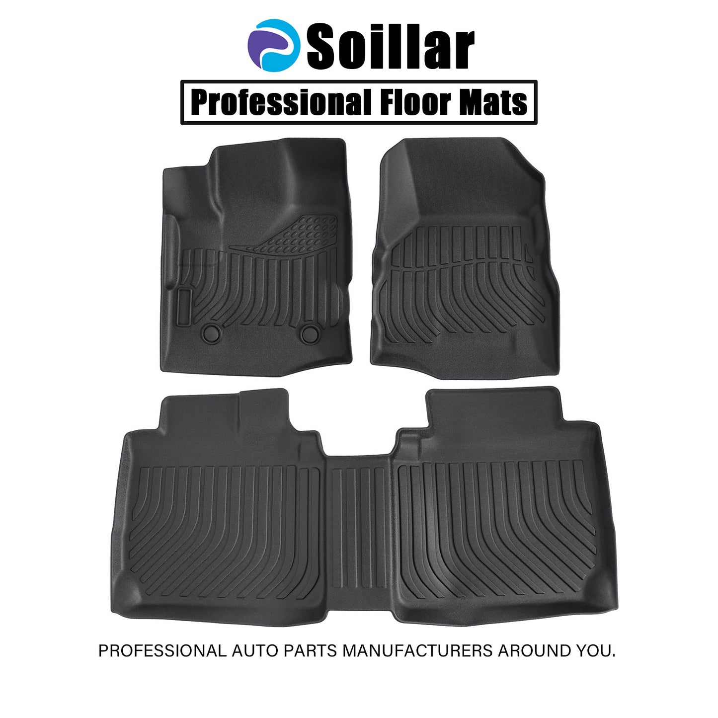 Floor Mats Liner For 2010-2017 Chevy Equinox GMC Terrain 4-Door Front & Rear 3X