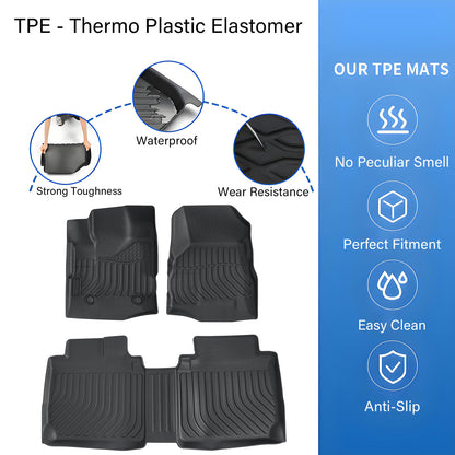 Floor Mats Liner For 2010-2017 Chevy Equinox GMC Terrain 4-Door Front & Rear 3X