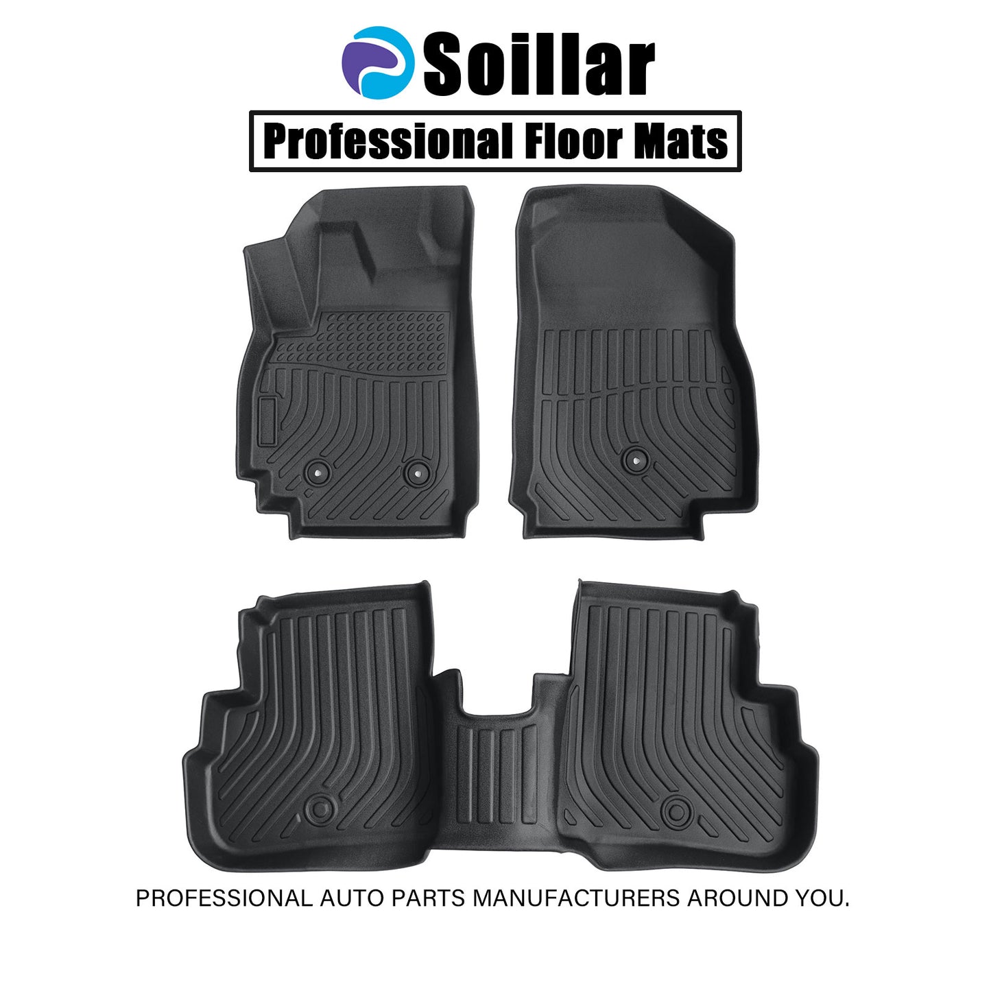 2 Row Floor Mats Liner For 2016-2022 Chevrolet Spark Hatchback Front & Rear TPE