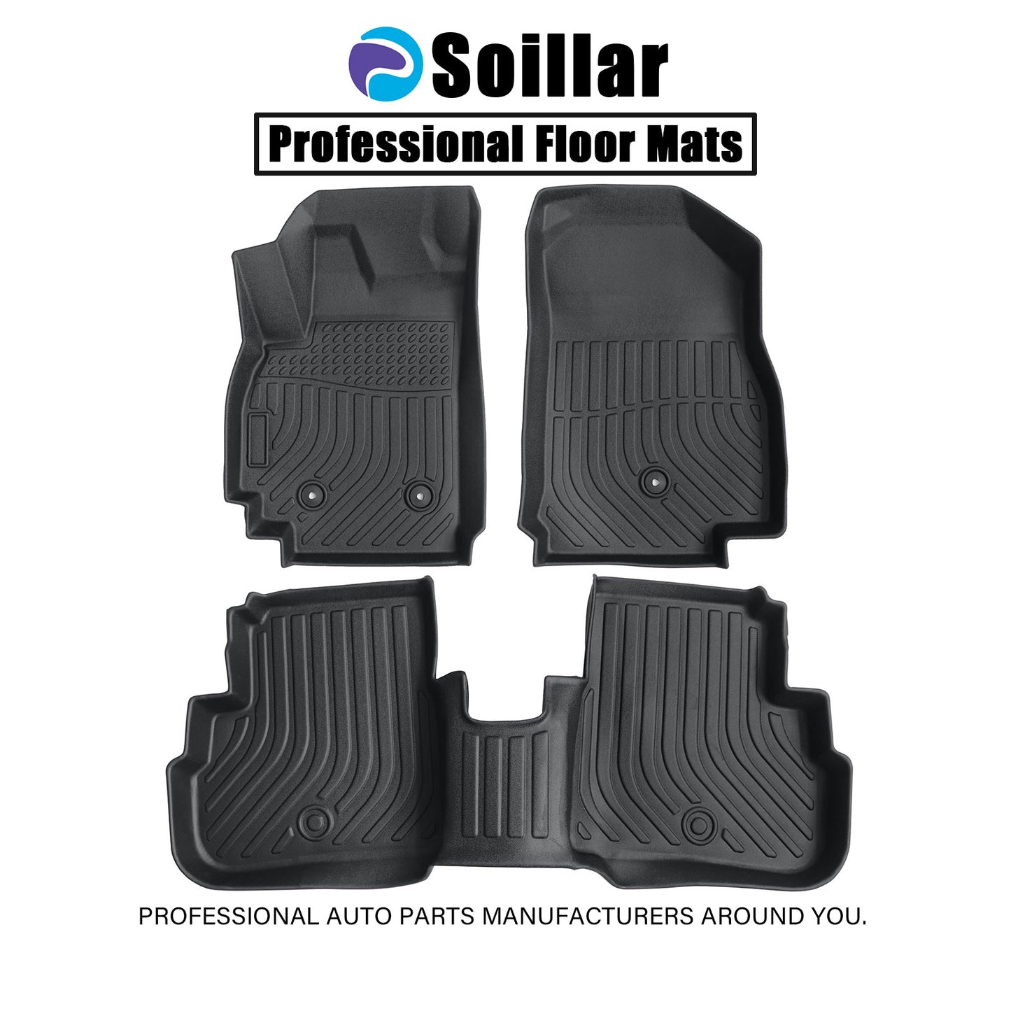 2 Row Floor Mats Liner For 2016-2022 Chevrolet Spark Hatchback Front & Rear TPE