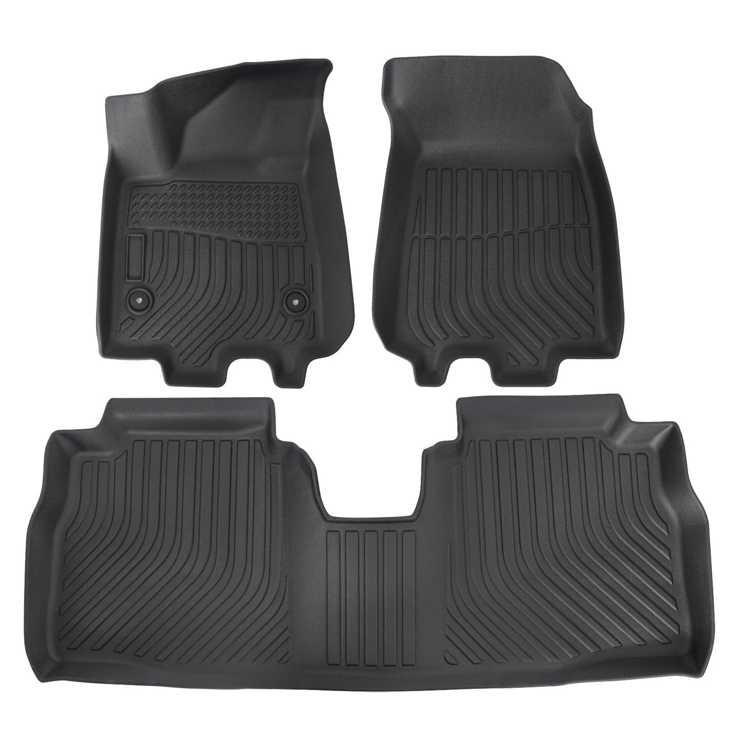2 Row Floor Mats Liner For 2024 2025 Chevrolet Equinox EV Front & Rear TPE Black