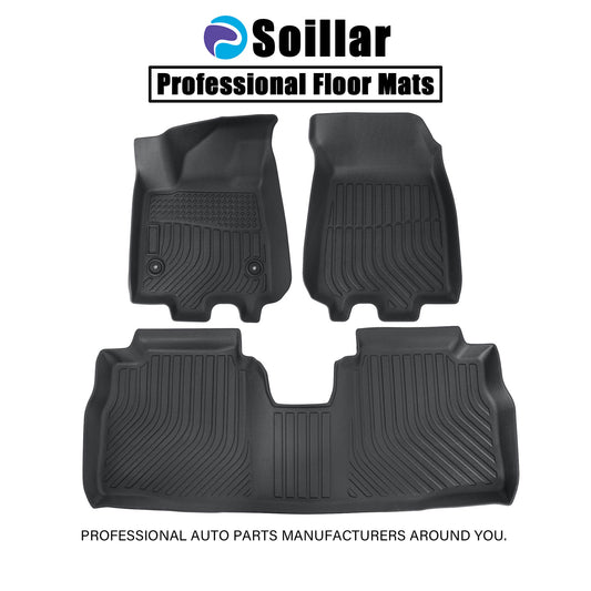 2 Row Floor Mats Liner For 2024 2025 Chevrolet Equinox EV Front & Rear TPE Black