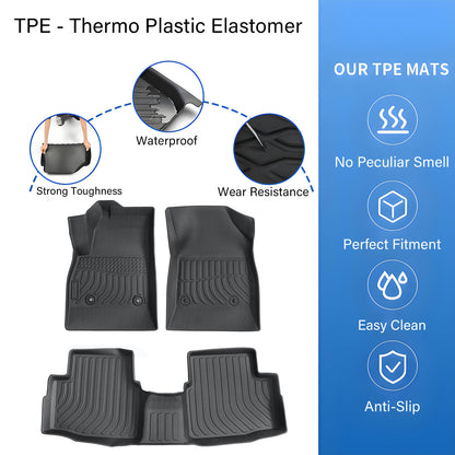 Floor Mats Liners TPE For 2016-2019 Chevy Cruze Front & Rear 3D All-Weather