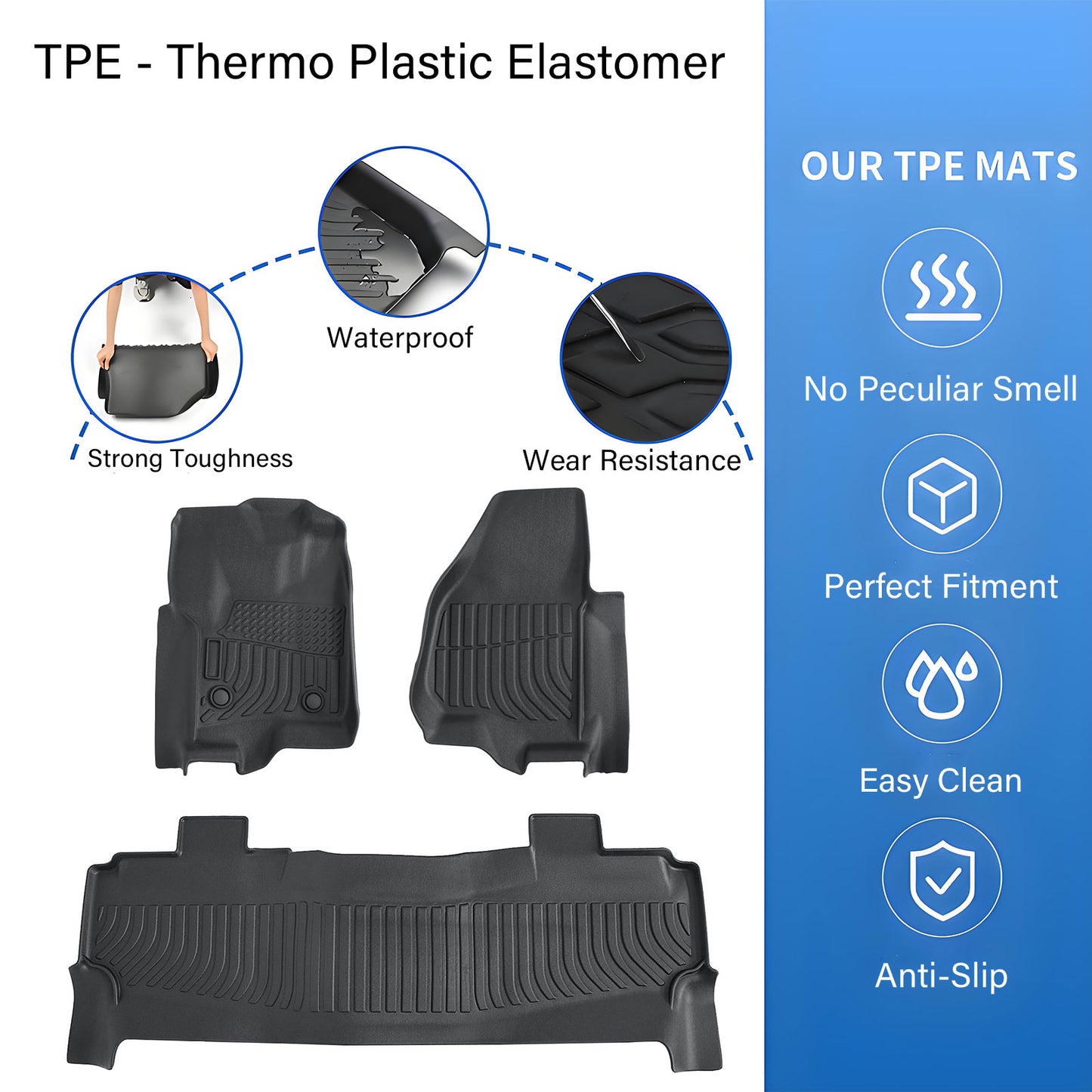 TPE Floor Mats Liner For 2012-2016 Ford F-250/F-350/F-450 SuperCrew Cab 3D Model