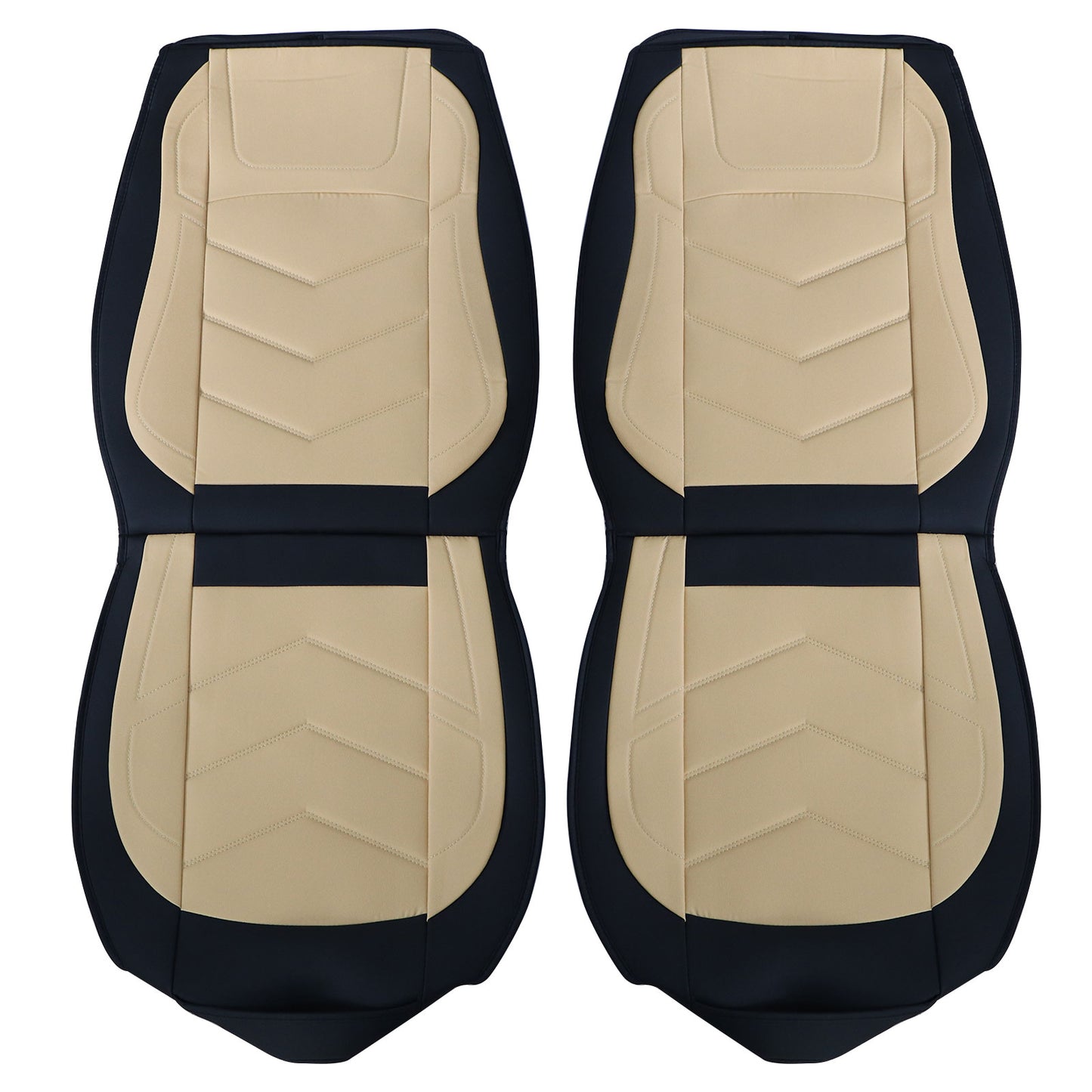 PU Leather Full Surround Set Car 5-Seat Cover Protector For Toyota Black & Tan