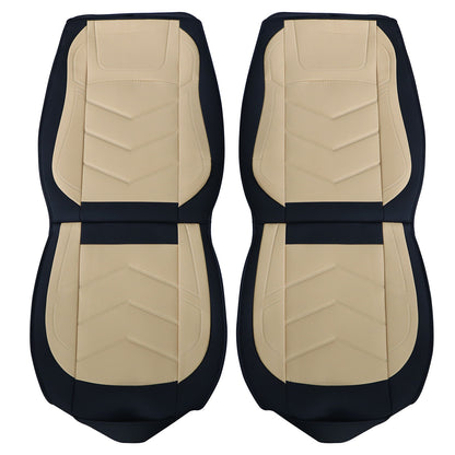PU Leather Full Surround Set Car 5-Seat Cover Protector For Toyota Black & Tan