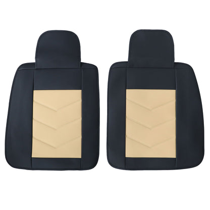 PU Leather Full Surround Set Car 5-Seat Cover Protector For Toyota Black & Tan
