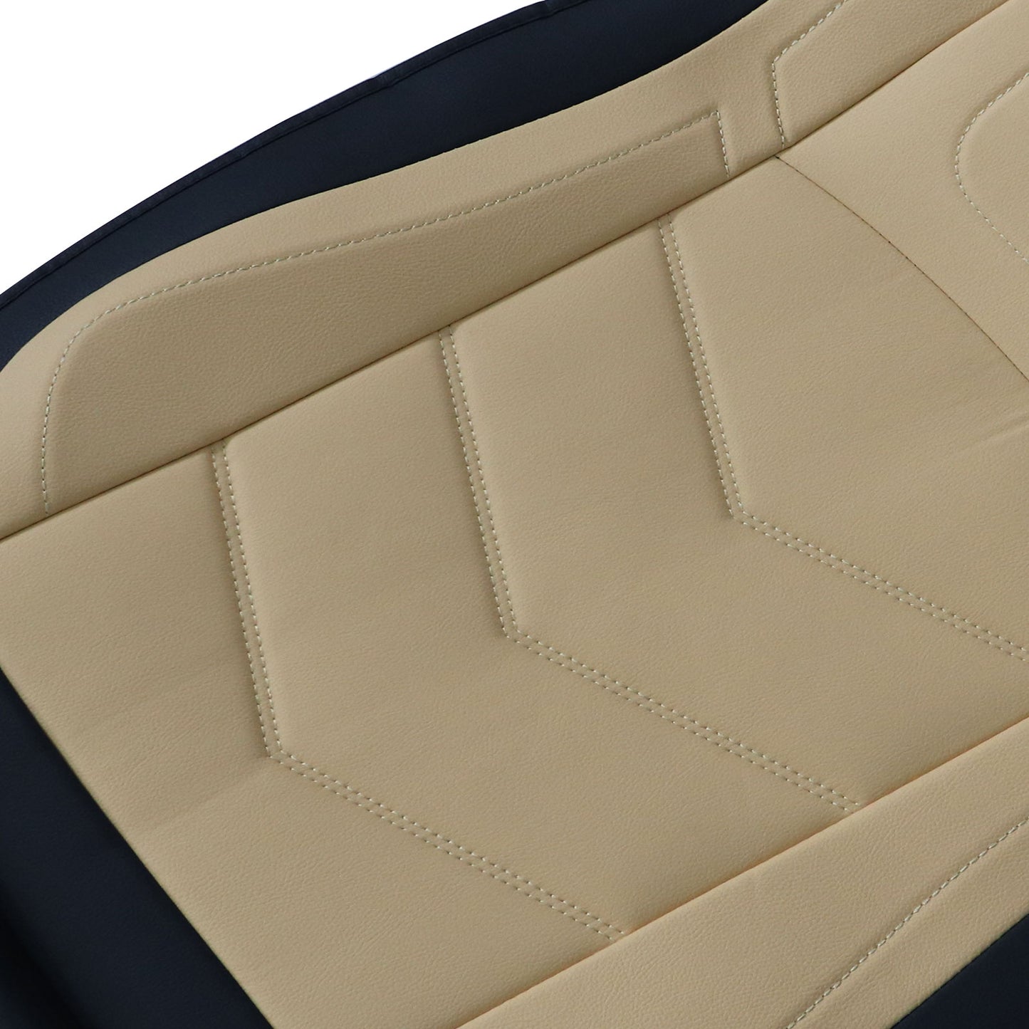PU Leather Full Surround Set Car 5-Seat Cover Protector For Toyota Black & Tan