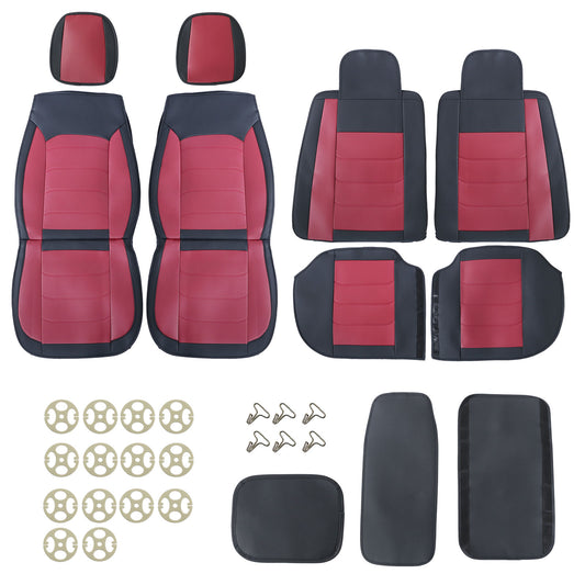 For Honda Quilted Leather Car Seat Covers 5-Seats Front + Rear Protector Cushion