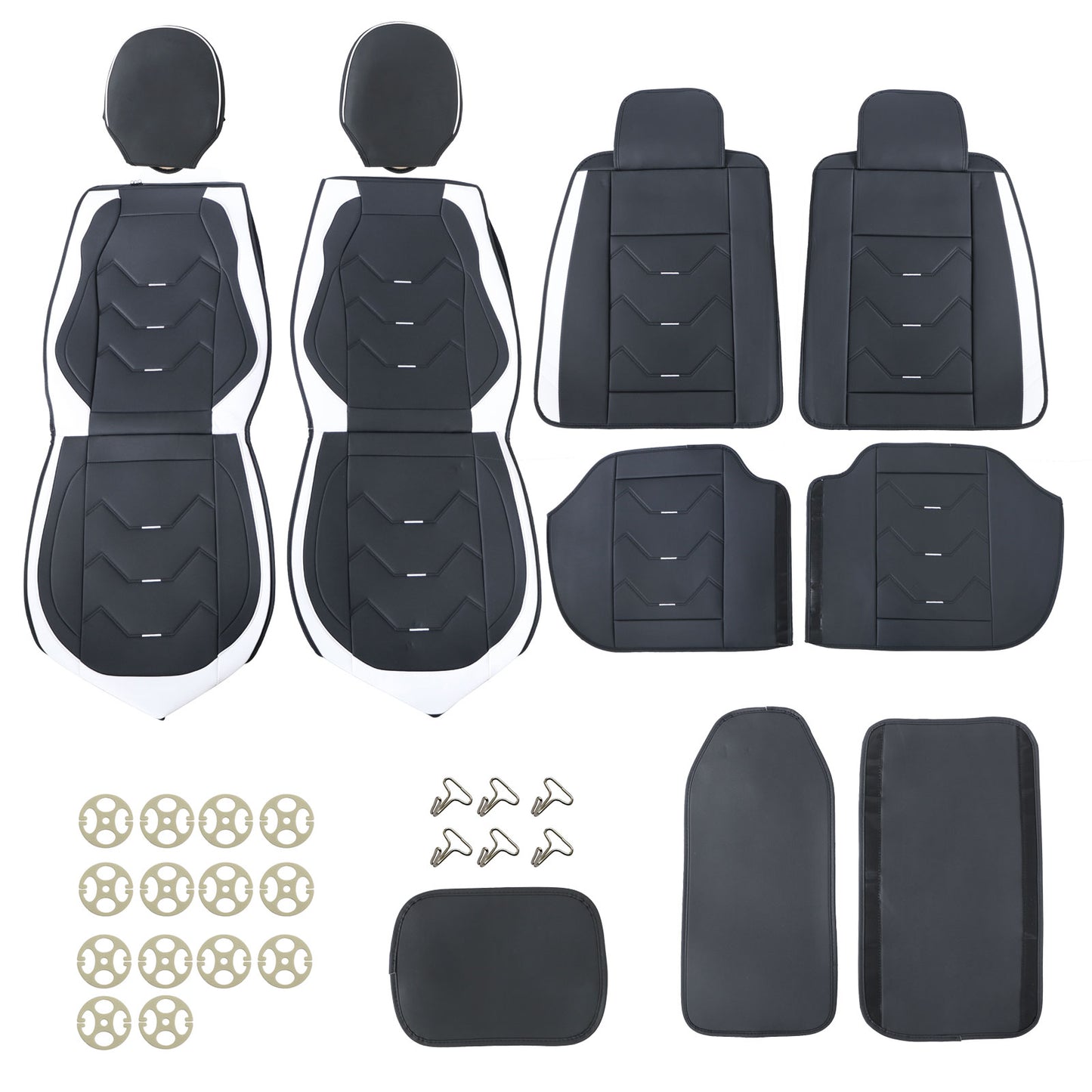 For Toyota 5 Seat Cover Front & Rear PU Leather Waterproof Protector Cushion Pad