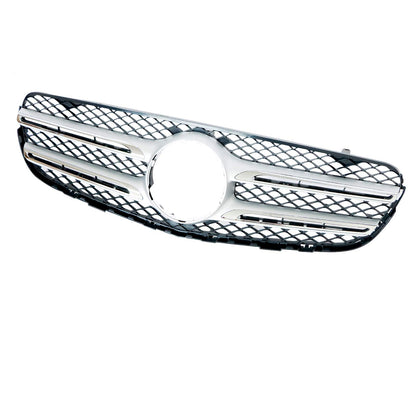 Front Grille Chrome & Black Mesh For 2016-2019 Mercedes-Benz GLC300 W253.