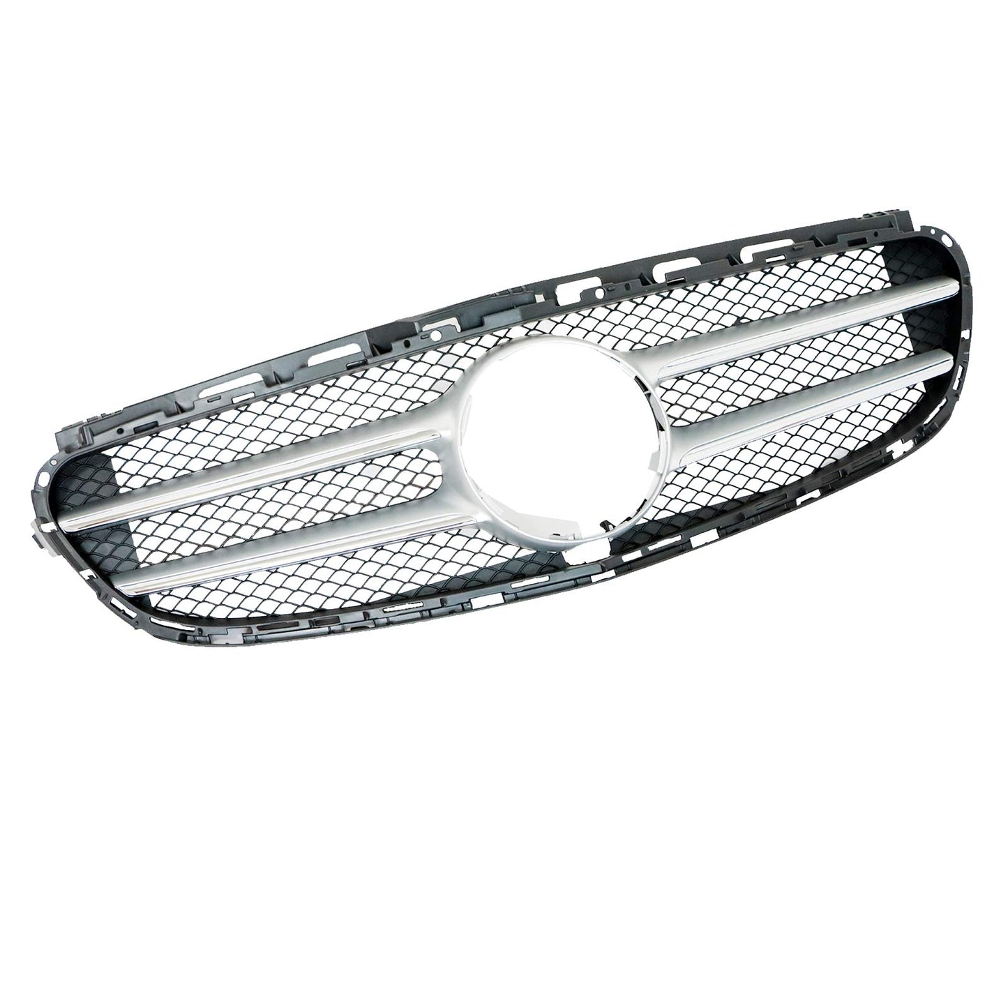 For 2014-16 MERCEDES W212 E550 E350 Front Grille Black+Chrome Edge 2128801022