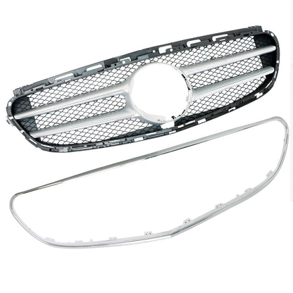 For 2014-16 MERCEDES W212 E550 E350 Front Grille Black+Chrome Edge 2128801022