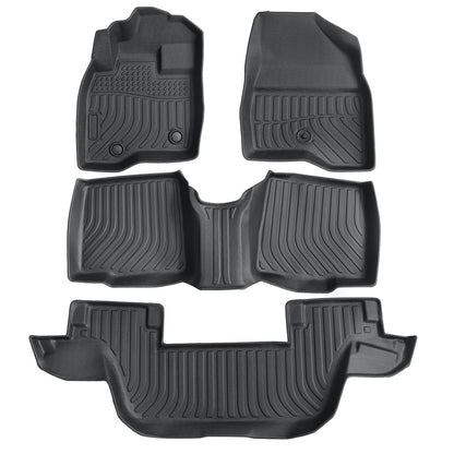 TPE Floor Mats 4Pcs All-Weather For 2015-2019 Ford Explorer 3 Row Floor Liners
