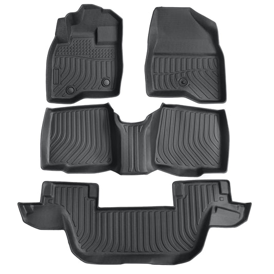 TPE Floor Mats 4Pcs All-Weather For 2015-2019 Ford Explorer 3 Row Floor Liners