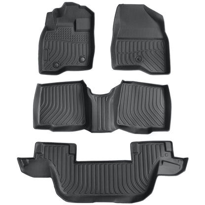 TPE Floor Mats 4Pcs All-Weather For 2015-2019 Ford Explorer 3 Row Floor Liners
