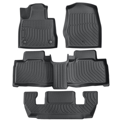 3D Front & Rear TPE Floor Mats Liners For 2020-2025 Ford Explorer 6-Passenger