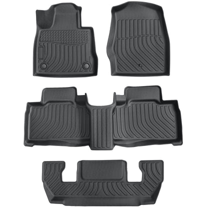 3D Front & Rear TPE Floor Mats Liners For 2020-2025 Ford Explorer 6-Passenger
