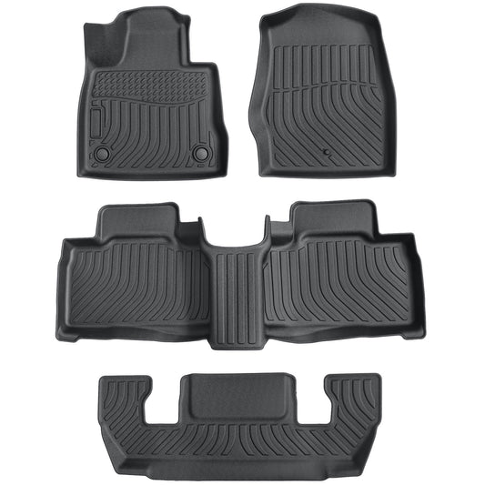 3D Front & Rear TPE Floor Mats Liners For 2020-2025 Ford Explorer 6-Passenger