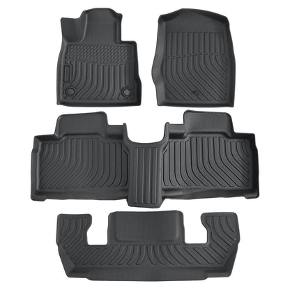 TPE Floor Mats Liners Set Fits 2020-2025 Ford Explorer 6 Seats Waterproof Black