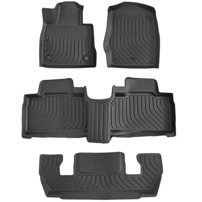 TPE Floor Mats Liners Set Fits 2020-2025 Ford Explorer 6 Seats Waterproof Black