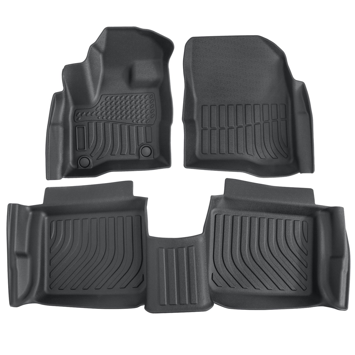 Front & 2nd Row TPE Floor Mats Liners Black 3Pcs For 2010-2019 Ford Taurus New