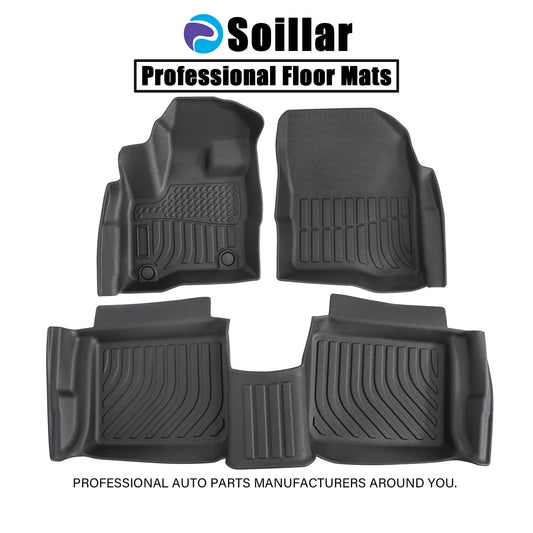 3Pcs Front & Rear TPE Floor Mats Liners Black For 2010-2019 Ford Taurus