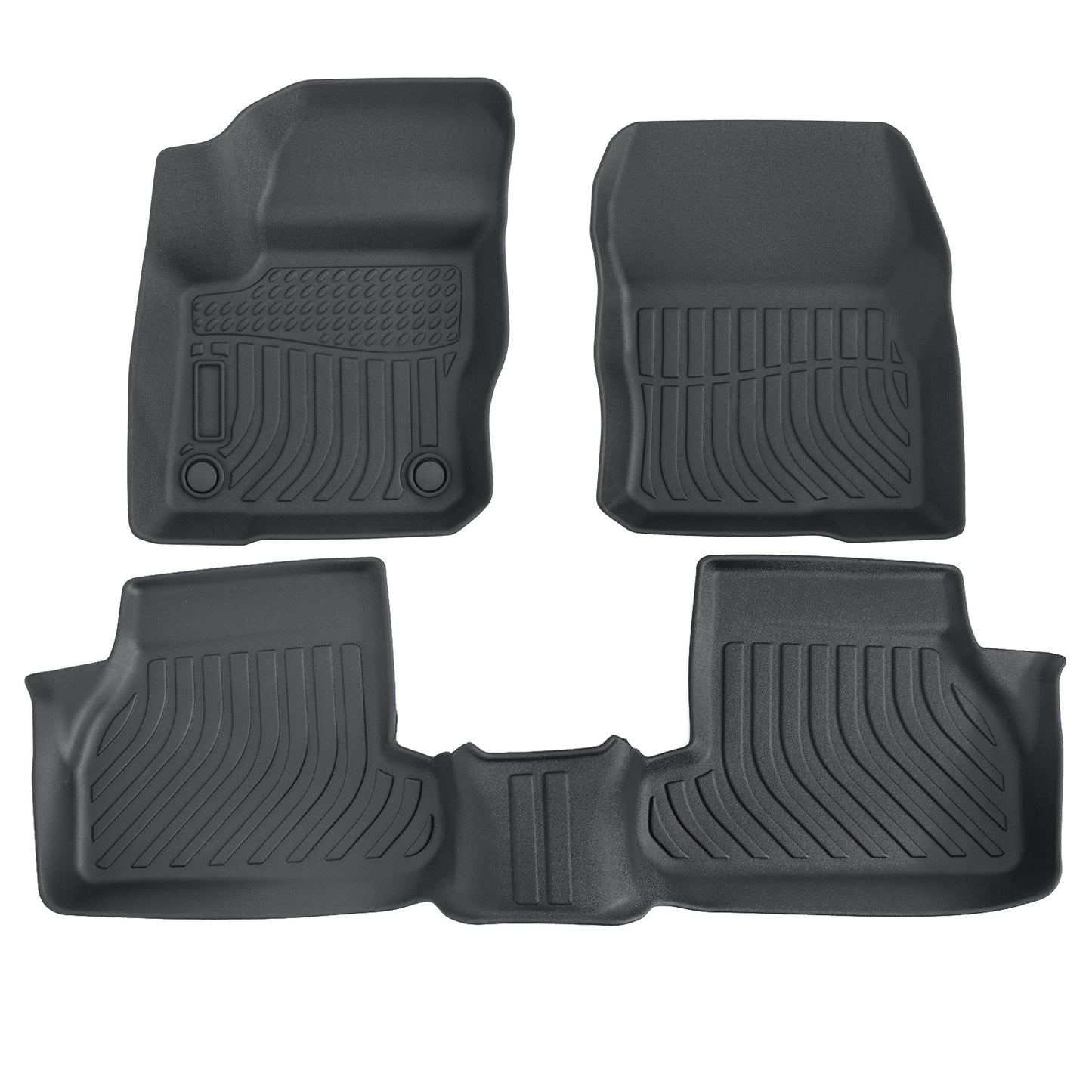 3D Front & Rear TPE Floor Mats Liners Black For 2012-2018 Ford Focus All Weather