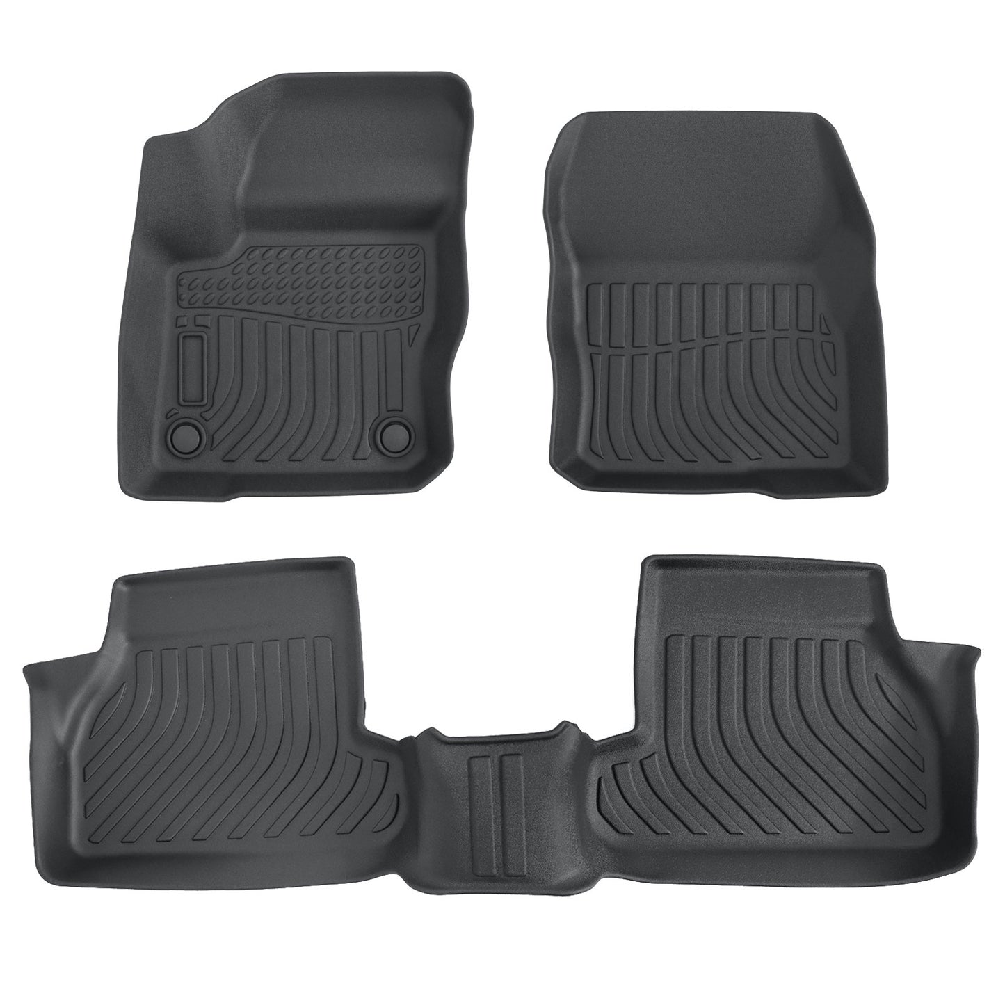 3D Front & Rear TPE Floor Mats Liners Black For 2012-2018 Ford Focus All Weather