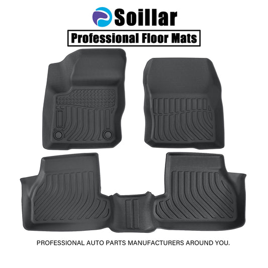 3D Front & Rear TPE Floor Mats Liners Black For 2012-2018 Ford Focus All Weather
