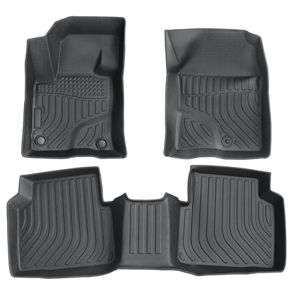 3D Floor Mats  Black For 2020-2025 Ford Escape Front & 2nd Row TPE Floor Liners