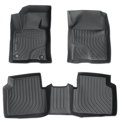 3D Floor Mats  Black For 2020-2025 Ford Escape Front & 2nd Row TPE Floor Liners