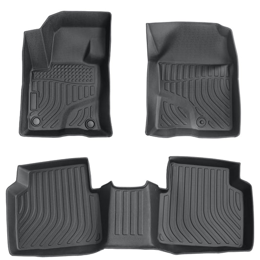3D Floor Mats  Black For 2020-2025 Ford Escape Front & 2nd Row TPE Floor Liners
