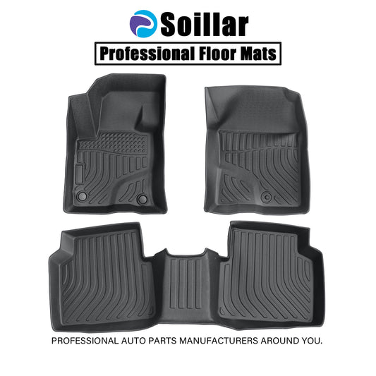 3D Floor Mats  Black For 2020-2025 Ford Escape Front & 2nd Row TPE Floor Liners