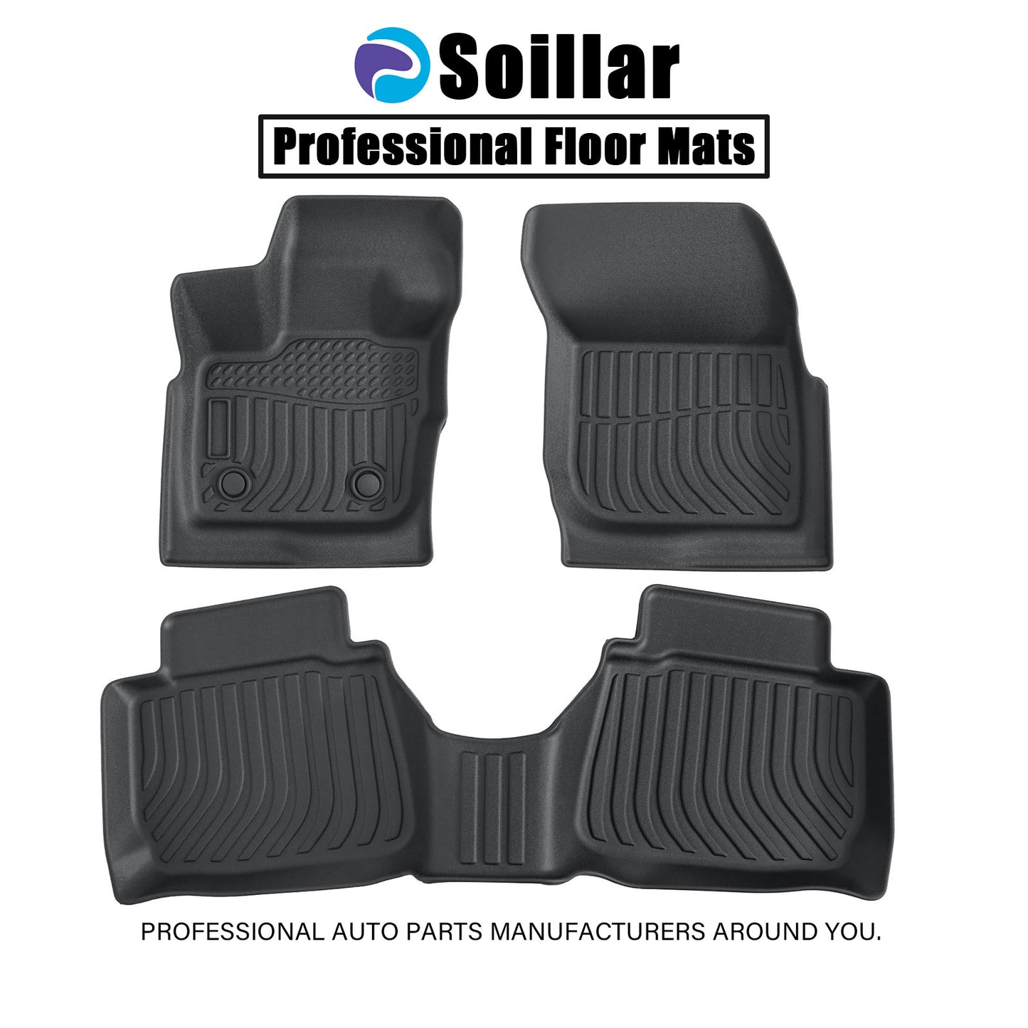 3D TPE Floor Mats Liners All Weather Black For 2017 2018 2019 2020 Ford Fusion