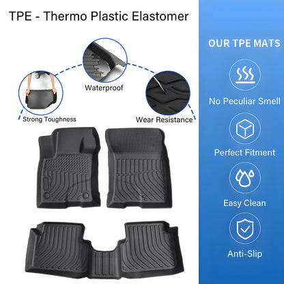TPE Front & 2nd Row Floor Mats Liners For 2021-2025 Ford Bronco Sport 4-Door