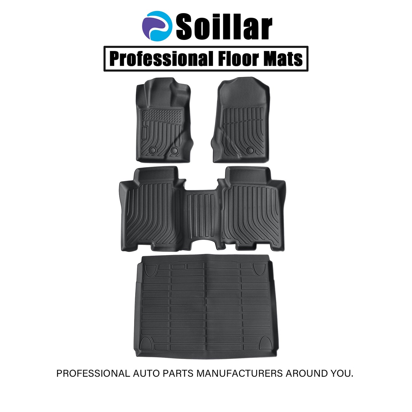 TPE Floor Mats Liners & Trunk Cargo Liner Set For 2021-2025 Ford Bronco 4-Door