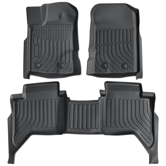 Car Floor Mats Liners 3Pcs For 2019-2023 Ford Ranger SuperCrew TPE All-Weather