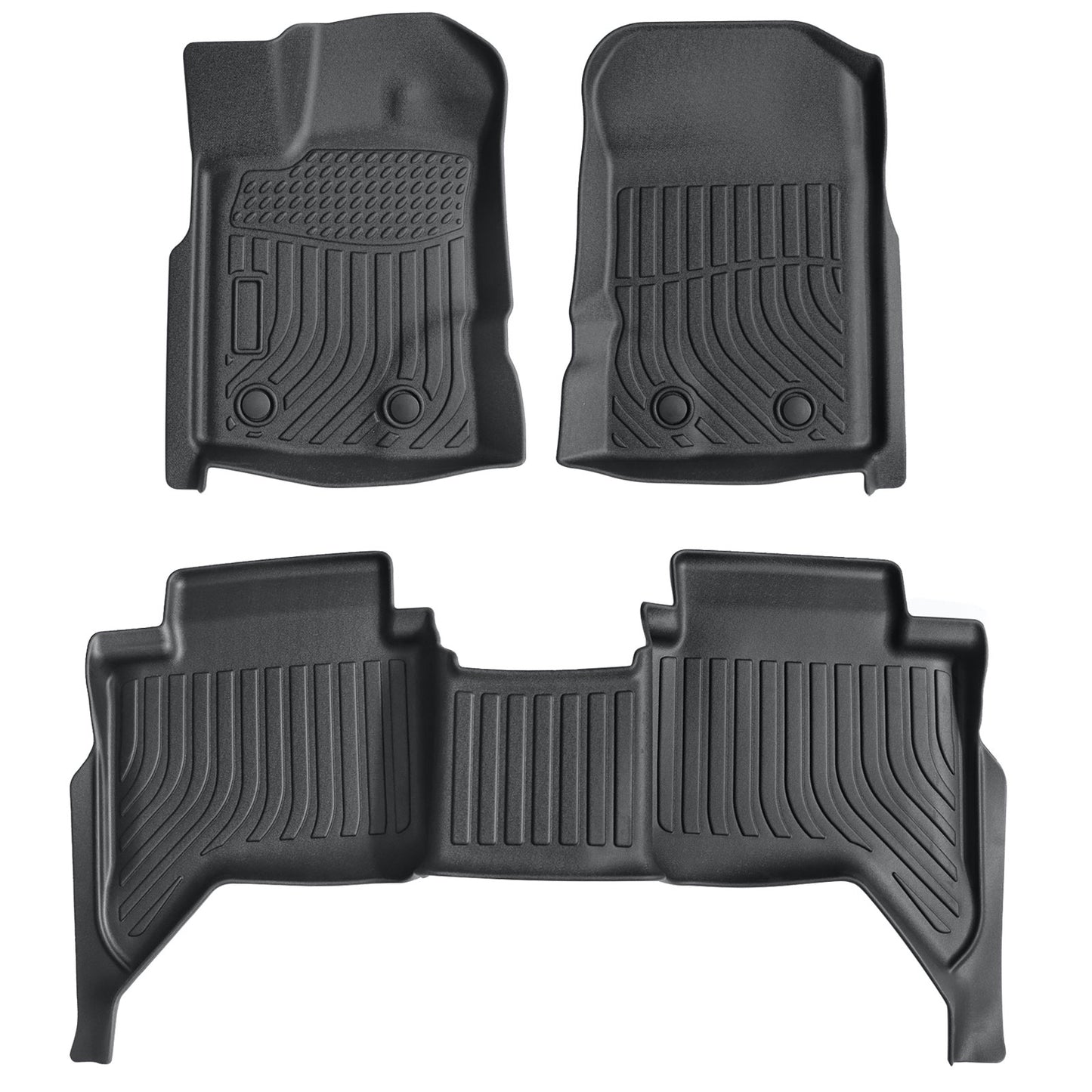 Car Floor Mats Liners 3Pcs For 2019-2023 Ford Ranger SuperCrew TPE All-Weather