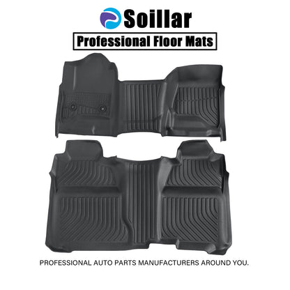 Floor Mats Liner For 2014-2019 Chevy Silverado GMC Sierra Crew Cab Front & Rear